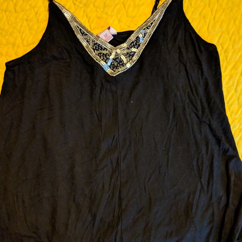 Black sequin tank top